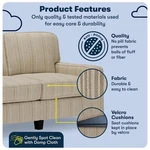 Serta Palisades 61" Track Arm Sofa Loveseat With Removable Covers Beige. Fixed Price $397.99.
