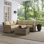 Crosley Furniture Bradenton 4 Piece Fabric Patio Sectional Set In Sand. Fixed Price $2139.17.