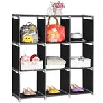 3 Tiers 9 Compartments Storage Shelf Multifunctional Assembled Steel Tube Black. Fixed Price $27.88.