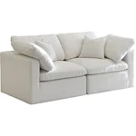 Meridian Furniture Plush Standard Cream Velvet Modular Sofa. Fixed Price $1309.99.