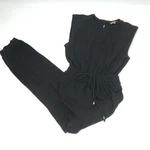 Shop 17 Black Jumpsuit Elastic Ankle Bottom Fit Size Small. Fixed Price $27.00.