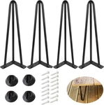Pack 14" Hairpin Table Legs 3 Rod 1/2" Metal Diy Furniture Feet Black. Fixed Price $36.37.