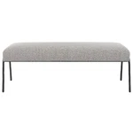 Uttermost 23685 Jacobsen 56"W Iron Framed Fabric Bench - Grey. Fixed Price $1140.00.