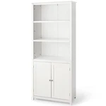 Bookcase Shelving Storage Wooden Cabinet Unit Standing Display W/doors. Fixed Price $205.04.