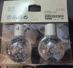 2-PCK Ikea Index Lyster Curtain Rod Finials 200.281.02 Bubble Clear Discontinued. Fixed Price $17.15.