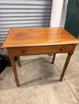 Antique Solid Maple Farmhouse Table With Drawer, Turned Legs, Rustic Desk. Fixed Price $146.50.