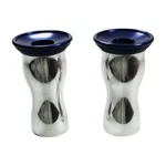 Candle Light Holder Solid Aluminum Navy Blue Finish Pair Stand Renovators Supply. Fixed Price $36.99.