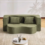 71-INCH Folding Sofa Bed, Plush Futon High-density Foam Convertible. Fixed Price $393.38.