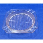 Vtg Jeannette Glass Pink Homespun Ashtray Trinket Dish Textured Bottom Ribbed 4". Fixed Price $12.95.