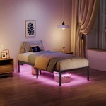 Metal Bed Frame-with Color Changing Rgb Lights Simple And Modern 14INCH. Fixed Price $70.00.