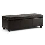 New Simpli Home Storage Ottoman Bench 48 Flip Top Soft Leather Tanners Brown. Fixed Price $137.56.