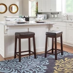 Linon Claridge Backless Counter Stool Faux Leather Nailhead Trim Brown Wood. Fixed Price $66.42.