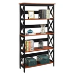 Convenience Concepts Oxford Five-tier Bookcase Cherry And Black Wood Finish. Fixed Price $156.99.