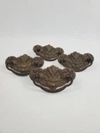 Set 4 Antique Victorian Eastlake Figural Green Man Bail Drawer Pulls C1900-1930. Fixed Price $34.99.
