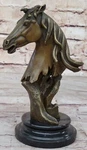 Lovers Real Bronze Horses Head Bust Sculpture Statue Equestrian Decor Art. Fixed Price $184.50.