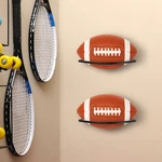 Rustic Wood & Industrial Black Metal Mounted Football Display Holder, Set Of 2. Fixed Price $31.99.
