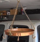 Vtg Solid Copper Ceiling Mount Hanging Pot/pan Rack 6 Hooks 14.5 Wide -rare-. Fixed Price $155.00.