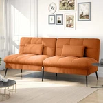 Comhoma Convertible Futon Sofa Bed 5GEAR Backrest Steel Legs Space-saving, Brown. Fixed Price $127.90.