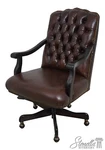 L67583: Maitland Smith Model 116 Brown Leather Office Desk Chair New. Fixed Price $1595.00.