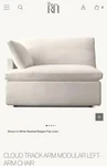 Restoration Hardware Cloud Track Left Arm Chair Perf Linen Weave Natural Set. Fixed Price $231.66.