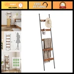 5-TIER Blanket Ladder With Hooks Rustic Wood Towel Rack For Living Room & Bath. Fixed Price $37.79.