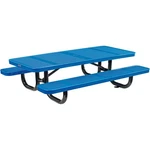 Global Industrial 6' Rectangular Kids Picnic Table Perforated Metal Blue. Fixed Price $1003.09.
