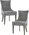 Signature Ultra Dining Chairs, Swoop Arm, Curved Back Chenille. Fixed Price $475.95.