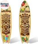 2 Pcs Tiki Bar Surfboard Yard Signs Beach With Stakes Hawaiian L. Fixed Price $31.70.