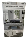 Greenco Super Strong Bed & Furniture Risers, Sleek Design, White, Pack Of 4, New. Fixed Price $11.00.