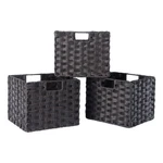 Winsome Melanie 3-PIECE Foldable Woven Fiber Wicker / Rattan Basket Chocolate. Fixed Price $64.59.