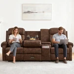Recliner Loveseat With Console Reclining Couch Manual Home Theater W/pillow. Fixed Price $589.99.