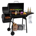 Royal Gourmet 28-INCH Charcoal Grill & Offset Smoker With Fixed Side Table. Fixed Price $149.99.
