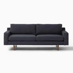 The Eddy West Elm Mid Century New Sofa Yarn-dyed Sled Legs Upgraded Fabric. Fixed Price $1100.00.