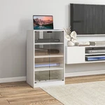 4-TIER Media Stand Cabinet With Adjustable Shelves Glass Doors. Fixed Price $96.99.