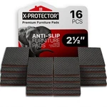 Non Slip Furniture Pads X-protector 16 Pcs Square 2.5", Black / Brown. Fixed Price $18.99.