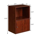 New Small Bookshelf With Door Bookcase Storage Cabinet Furniture Home Wood Short. Fixed Price $69.99.