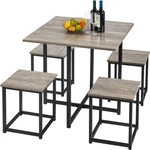 Yaheetech Dining Table Set For Industrial Kitchen 4, Grey. Fixed Price $140.99.