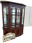 67135 Banded Mahogany Thomasville Breakfront China Cabinet Curio. Fixed Price $825.00.