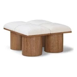 Meridian Furniture Pavilion Cream Boucle Fabric Bench. Fixed Price $730.80.