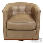 L49095: Maitland Smith 1139 Gray Leather Swivel Club Chair New. Fixed Price $1195.00.