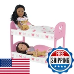 Emily Rose 18 Inch Doll Double Bunk Bed Butterfly Collection Wooden Furniture 2. Fixed Price $69.86.