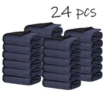 24PACK Blue/black Moving Blankets Professional Durable Shipping Pads 80" X 72". Fixed Price $103.88.