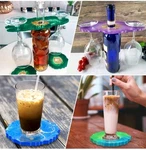 Epoxy Resin Coaster Molds Silicone Tray Wine Glass Rack Handmade Diy Home Decor. Fixed Price $8.50.