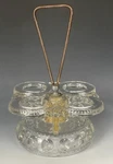 Antique Victorian Eapg 'kings Crown' Pressed Glass Caster Holder 19TH C. Table. Fixed Price $60.00.