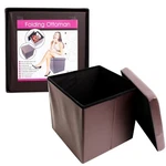 Portable Folding Ottoman Seat Footstool Home-office Storage Box, Dark Brown New. Fixed Price $16.95.