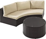 Catalina Brown 2-PIECE Half Moon Wicker Outdoor Sectional Sofa Set. Fixed Price $1450.99.