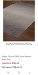 Dalyn Torino TI100 Ash Closeout Area Rug 5'X 7'3". Fixed Price $120.00.