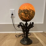 Dragon Table Lamp With Marbled Glass Globe Shade, Antique Bronze Sculpture. Fixed Price $299.00.