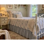 Vintage Laura Ashley Bed Skirt Twin Light Blue Gingham Cottage Dust Ruffle Usa. Fixed Price $39.99.