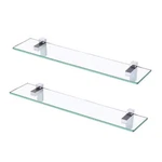 Kes Pack 24 In. W X 5 Bathroom Aluminum Tempered Glass Shelf. Fixed Price $39.00.